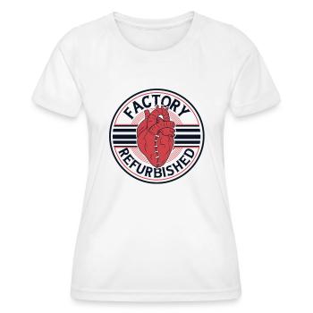 Greffe de cathéter remise à neuf en usine ouverte - T-shirt sport Femme - blanc - Devant - AI Model Female 172 dark (172cm)