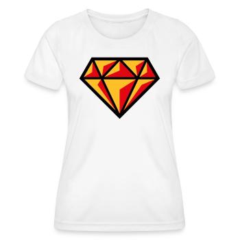 Diamond (Gemstone Brilliant Symbol / POS Red 3C) - Women's Functional T-Shirt - white - Front - AI Model Female 172 dark (172cm)