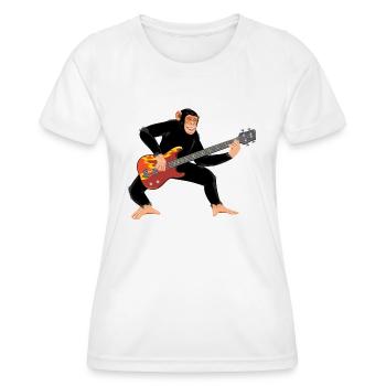 Monkey with bass guitar - Women's Functional T-Shirt - white - Front - AI Model Female 172 dark (172cm)