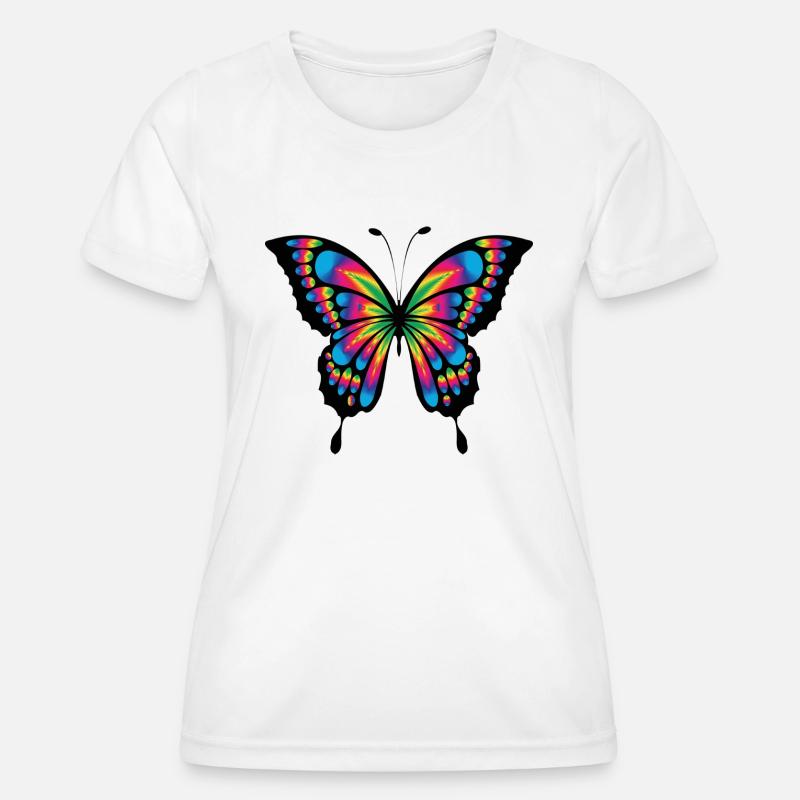 Multicolor psychedelic butterfly - Women's Functional T-Shirt - white