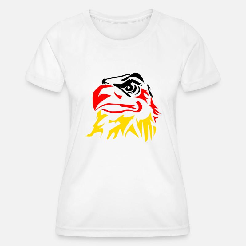 Black-red-gold eagle - Women's Functional T-Shirt - white