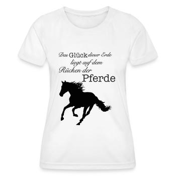 Das Glück dieser Erde auf dem rücken der Pferde - Frauen Funktions-T-Shirt - Weiß - Vorne - AI Model Female 172 dark (172cm)