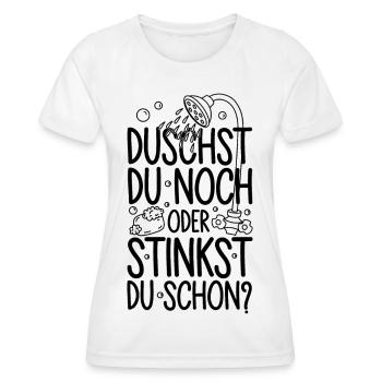 Winter Energiekrise duschen Wasser sparen - Frauen Funktions-T-Shirt - Weiß - Vorne - AI Model Female 172 dark (172cm)