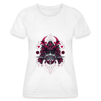 ONI SAMURAI SACRED GEOMETRY - Frauen Funktions-T-Shirt - Weiß - Vorne - AI Model Female 172 dark (172cm)