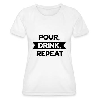 Verser la répétition de boisson - T-shirt sport Femme - blanc - Devant - AI Model Female 172 dark (172cm)