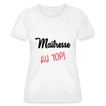 MAÎTRESSE - T-shirt sport Femme - blanc - Devant - AI Model Female 172 dark (172cm)