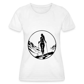 Marche Nordique Femme - T-shirt sport Femme - blanc - Devant - AI Model Female 172 dark (172cm)