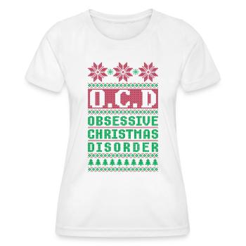 Trouble obsessionnel de Noël Noël laid - T-shirt sport Femme - blanc - Devant - AI Model Female 172 dark (172cm)