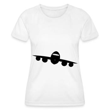 L’avion - T-shirt sport Femme - blanc - Devant - AI Model Female 172 dark (172cm)