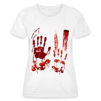 Blut Blutspritzer Halloween Kostüm Blutflecken - Frauen Funktions-T-Shirt - Weiß - Vorne - AI Model Female 172 dark (172cm)