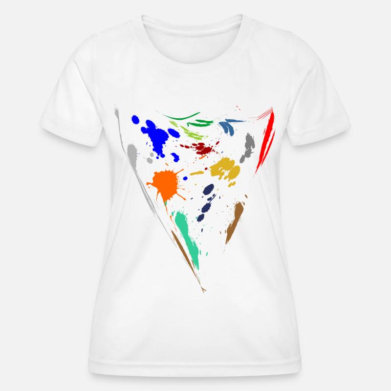 Colorful splashes - Triangle - Women's Functional T-Shirt - white