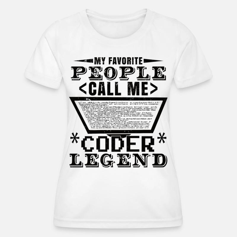 Coder Legend - Women's Functional T-Shirt - white
