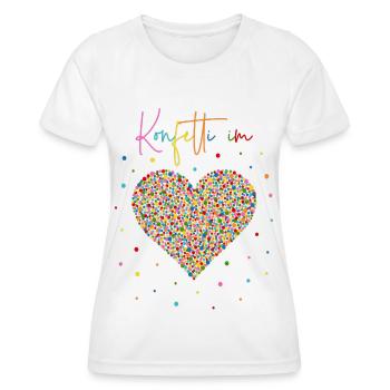 Konfetti im Herzen - Frauen Funktions-T-Shirt - Weiß - Vorne - AI Model Female 172 dark (172cm)
