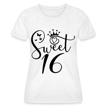 Sweet Sixteen Mignon cadeau de 16 ans - T-shirt sport Femme - blanc - Devant - AI Model Female 172 dark (172cm)