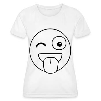 Croquis effronté Emoji noir - T-shirt sport Femme - blanc - Devant - AI Model Female 172 dark (172cm)