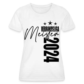 Meister Verbandsliga 2024 Aufstiegstrikot - Frauen Funktions-T-Shirt - Weiß - Vorne - AI Model Female 172 dark (172cm)