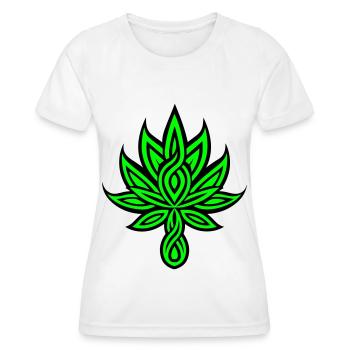 Feuille de chanvre Tribal tatouage Weed chanvre - T-shirt sport Femme - blanc - Devant - AI Model Female 172 dark (172cm)