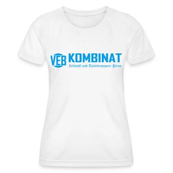 VEB Kombinat Pirna Zellstoff & Toilettenpapier DDR - Frauen Funktions-T-Shirt - Weiß - Vorne - AI Model Female 172 dark (172cm)