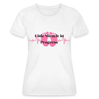Petit miracle en cours - T-shirt sport Femme - blanc - Devant - AI Model Female 172 dark (172cm)