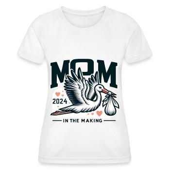 Mom 2024 - Schwangerschaftsankündigung T-Shirt - Frauen Funktions-T-Shirt - Weiß - Vorne - AI Model Female 172 dark (172cm)