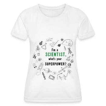 Superpuissance scientifique / scientifique - T-shirt sport Femme - blanc - Devant - AI Model Female 172 dark (172cm)