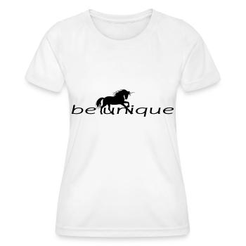 BE UNIQUE Motiv mit Einhorn für Mädchen und Frauen - Frauen Funktions-T-Shirt - Weiß - Vorne - AI Model Female 172 dark (172cm)