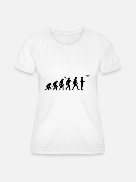Evolution - Drohne - Drohnenpilot - Frauen Funktions-T-Shirt - Weiß