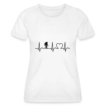 Courbe ECG Yeti - Courbe cardiaque - Pouls - T-shirt sport Femme - blanc - Devant - AI Model Female 172 dark (172cm)