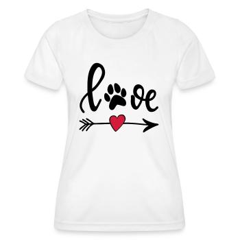 Love with Dog's Paw - Arrow with Heart - Women's Functional T-Shirt - white - Front - AI Model Female 172 dark (172cm)
