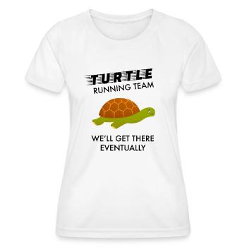 Turtle Running Team - Slow Marathon Run Runner - Women's Functional T-Shirt - white - Front - AI Model Female 172 dark (172cm)