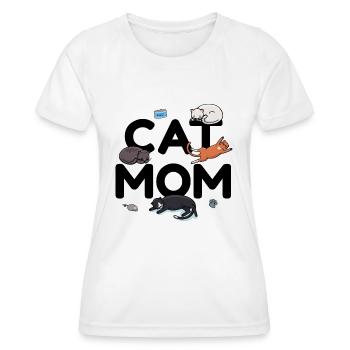 Cat Mom - Cat Cat Lady Mama Kitty Meow - Women's Functional T-Shirt - white - Front - AI Model Female 172 dark (172cm)