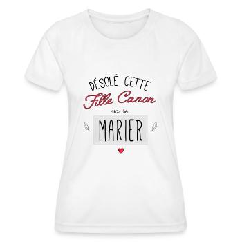 Fille canon - mariée - T-shirt sport Femme - blanc - Devant - AI Model Female 172 dark (172cm)