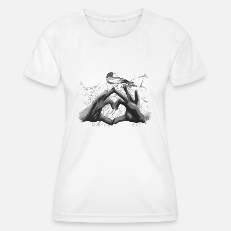 heart graphic - Women's Functional T-Shirt - white