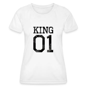 King 01 noir look usé chemise - T-shirt sport Femme - blanc - Devant - AI Model Female 172 dark (172cm)