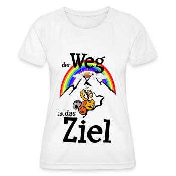 Der Weg ist das Ziel Wander Schnecke - Frauen Funktions-T-Shirt - Weiß - Vorne - AI Model Female 172 dark (172cm)