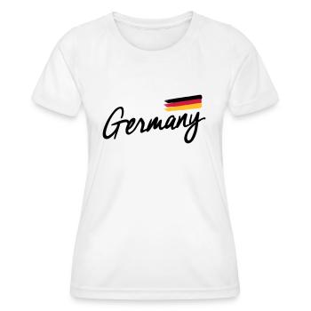 Deutschland - Germany - Bundesrepublik -Flagge BRD - Frauen Funktions-T-Shirt - Weiß - Vorne - AI Model Female 172 dark (172cm)