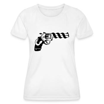 Pistolet revolver - T-shirt sport Femme - blanc - Devant - AI Model Female 172 dark (172cm)