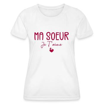 Ma Soeur Je T’aime - T-shirt sport Femme - blanc - Devant - AI Model Female 172 dark (172cm)