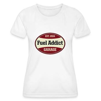 Fuel Addict - Frauen Funktions-T-Shirt - Weiß - Vorne - AI Model Female 172 dark (172cm)