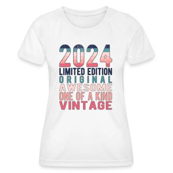 Limited Edition since 2024 Birthday Vintage 2024 - Women's Functional T-Shirt - white - Front - AI Model Female 172 dark (172cm)