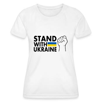 stand with ukraine - Frauen Funktions-T-Shirt - Weiß - Vorne - AI Model Female 172 dark (172cm)