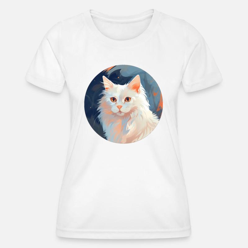 Turkish Angora Cat - Women's Functional T-Shirt - white