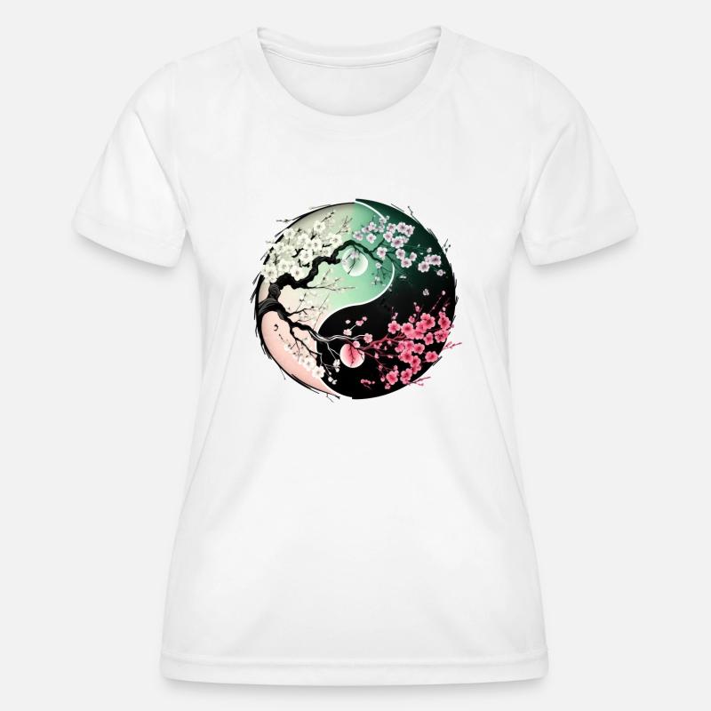 Sakura Yin Yang - Women's Functional T-Shirt - white