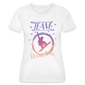 Snowboard - Frauen Funktions-T-Shirt - Weiß - Vorne - AI Model Female 172 dark (172cm)