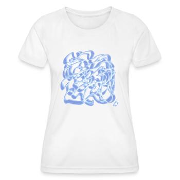 Abstraktes Blau - Frauen Funktions-T-Shirt - Weiß - Vorne - AI Model Female 172 dark (172cm)