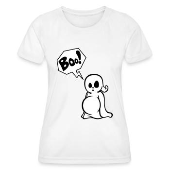 Spooky Boo! - Frauen Funktions-T-Shirt - Weiß - Vorne - AI Model Female 172 dark (172cm)