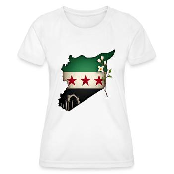 flagge syrien - syrien map - Frauen Funktions-T-Shirt - Weiß - Vorne - AI Model Female 172 dark (172cm)
