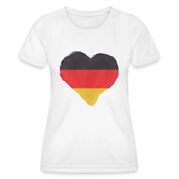 Deutschland Flagge Deutsche Fahne Used Look Heimat - Frauen Funktions-T-Shirt - Weiß - Vorne - AI Model Female 172 dark (172cm)