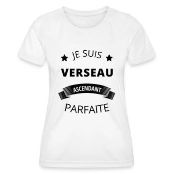 Verseau ascendant parfaite humour astrologie - T-shirt sport Femme - blanc - Devant - AI Model Female 172 dark (172cm)