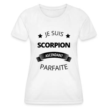 Scorpion ascendant parfaite humour astrologie - T-shirt sport Femme - blanc - Devant - AI Model Female 172 dark (172cm)